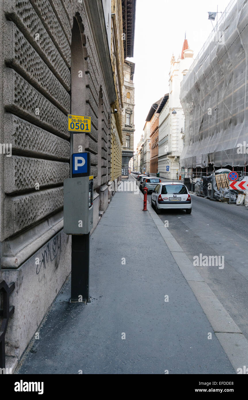 A typical street in Budapest Stock Photo