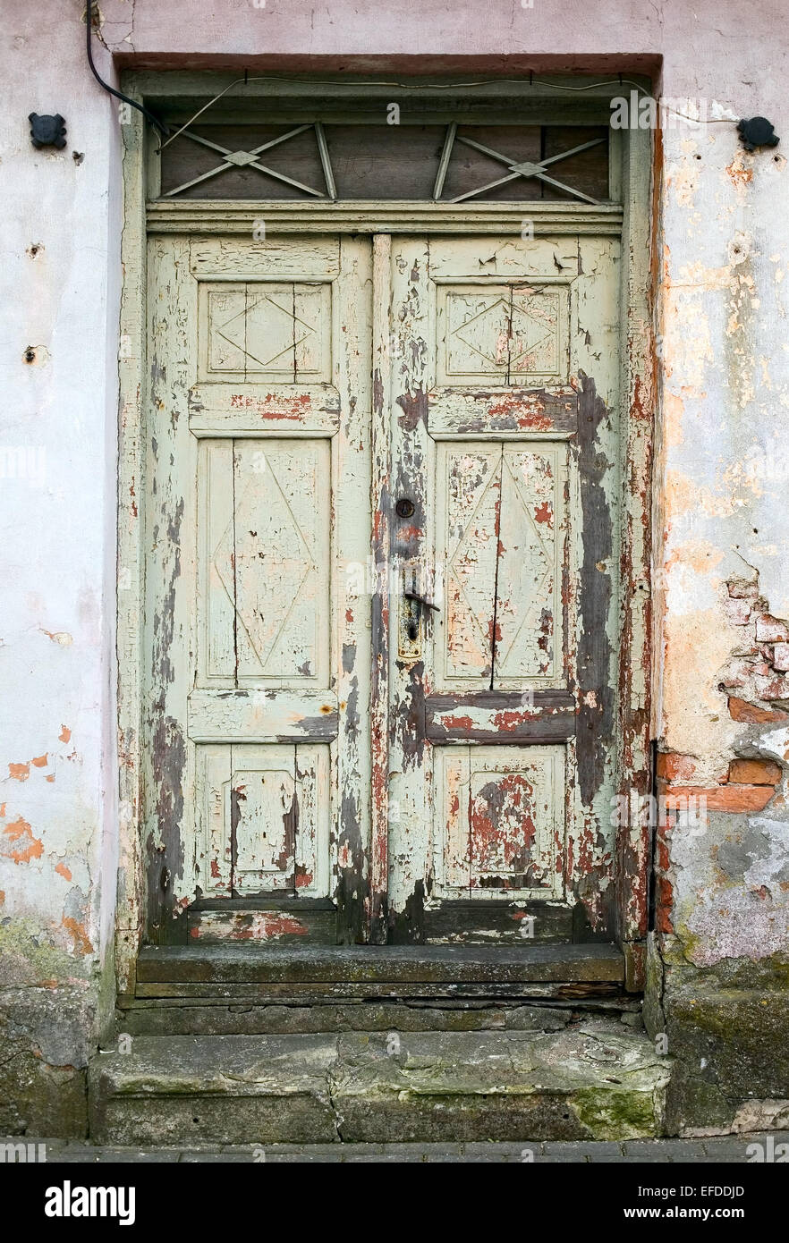 Wooden old fashion vintage abandoned outdoor door Stock Photo