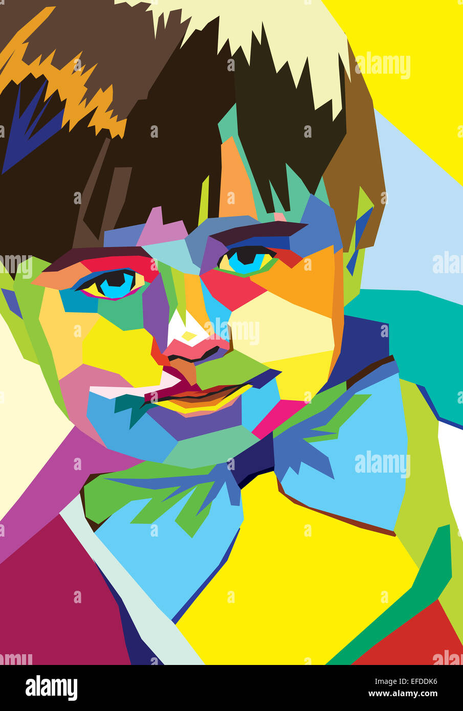 Abstract vector image, colorful boy picture, art Stock Photo