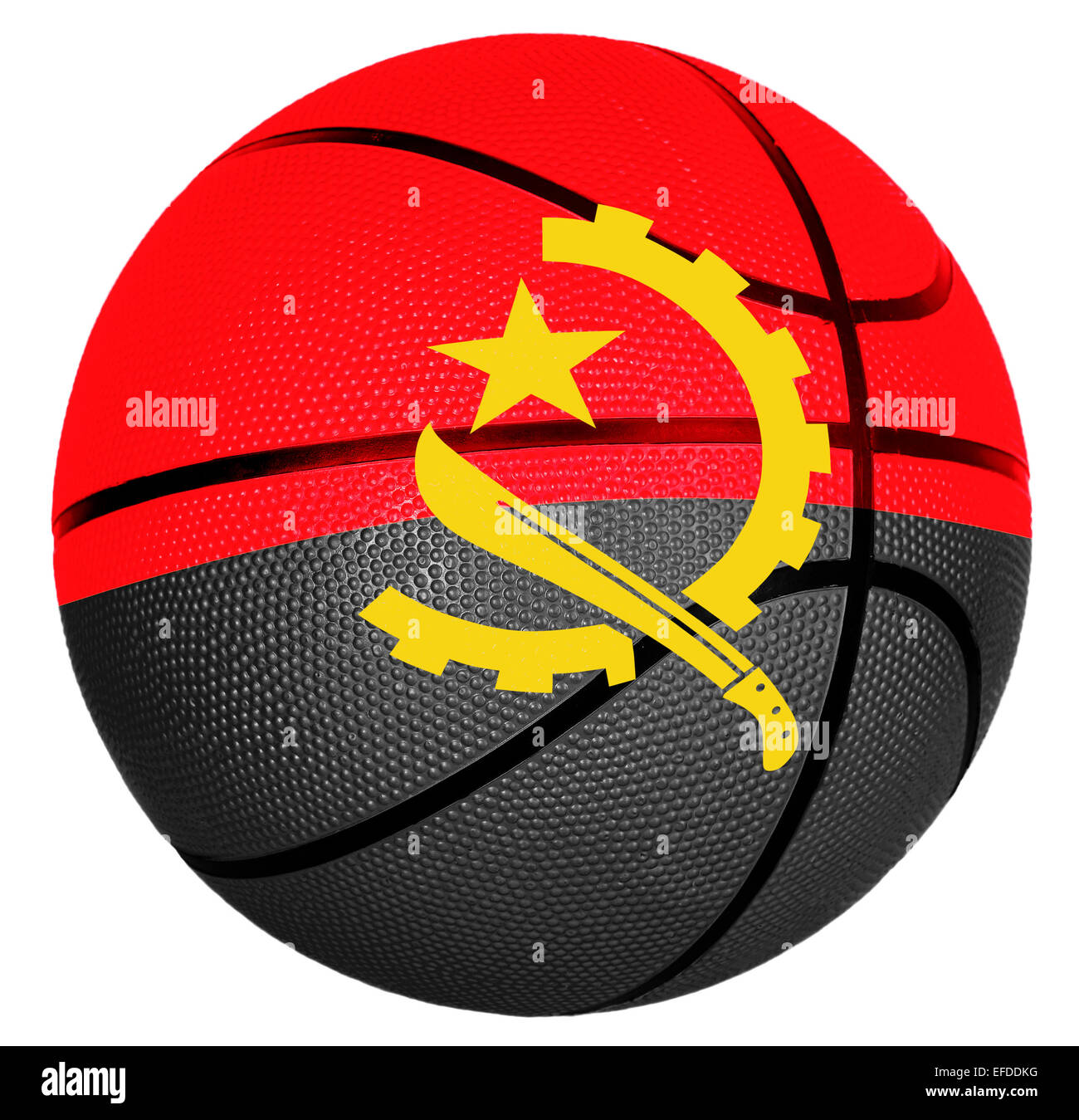 Ball with flag of Angola for basketball game Stock Photo