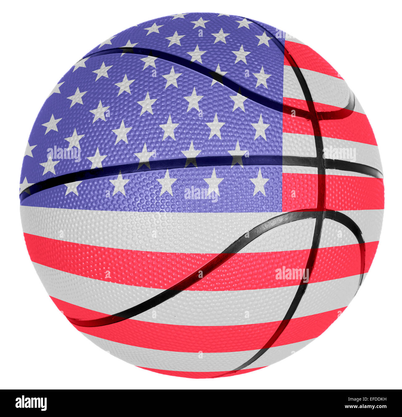 Ball with flag of USA for basketball game Stock Photo