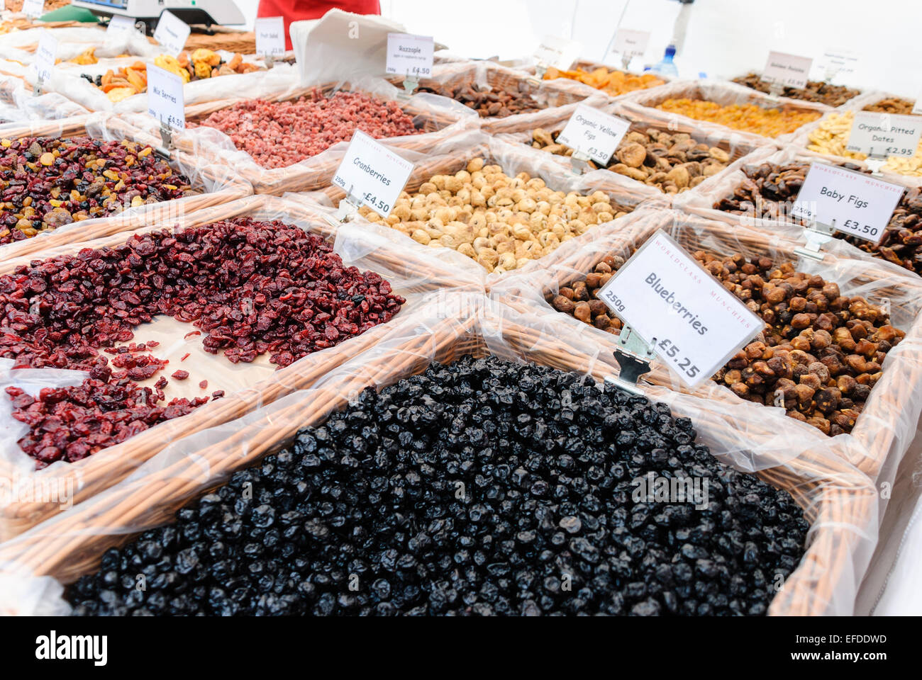 Dried fruit for sale at a market stall Stock Photo Alamy