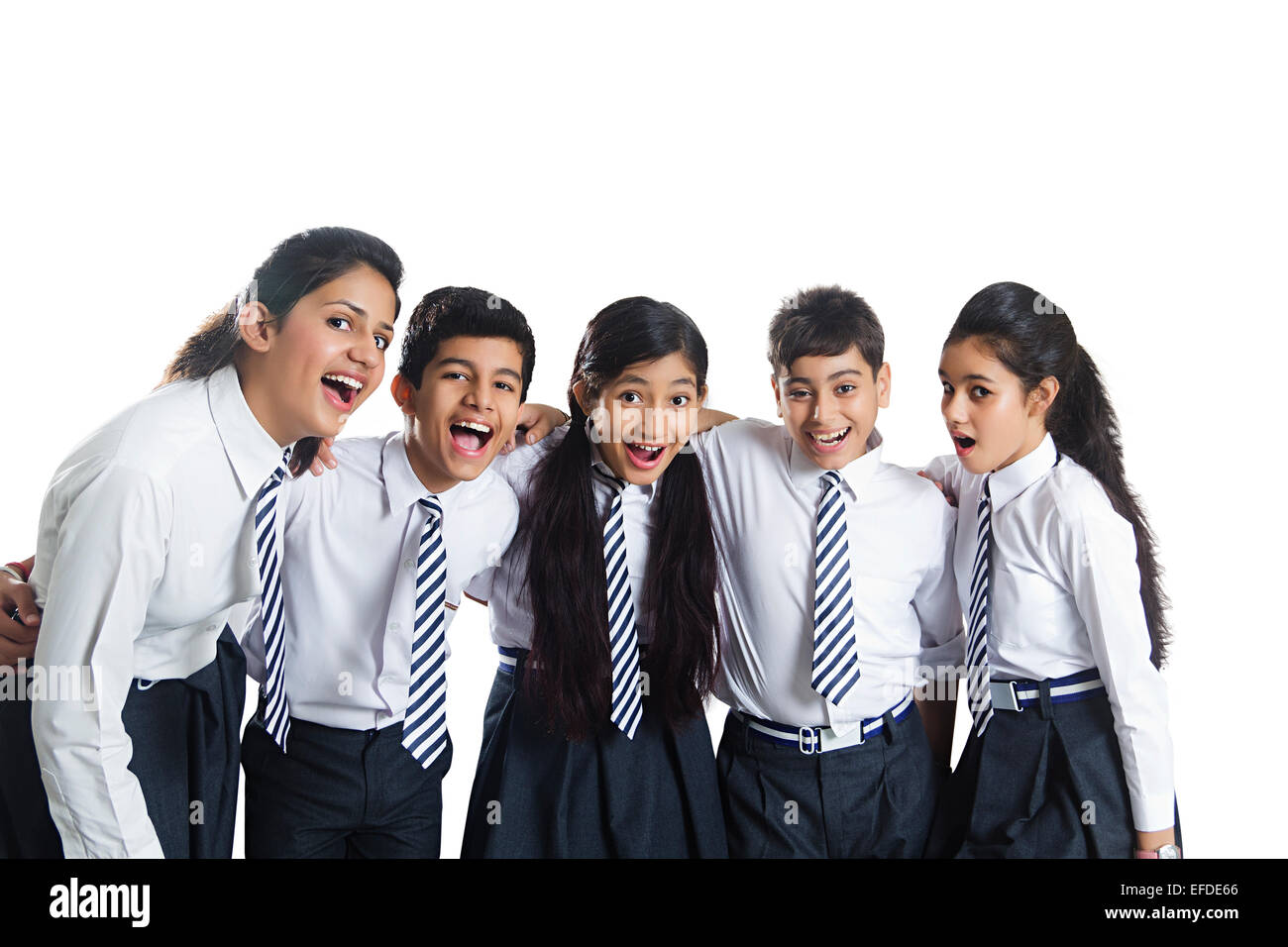 indian school friends group standing fun Stock Photo - Alamy
