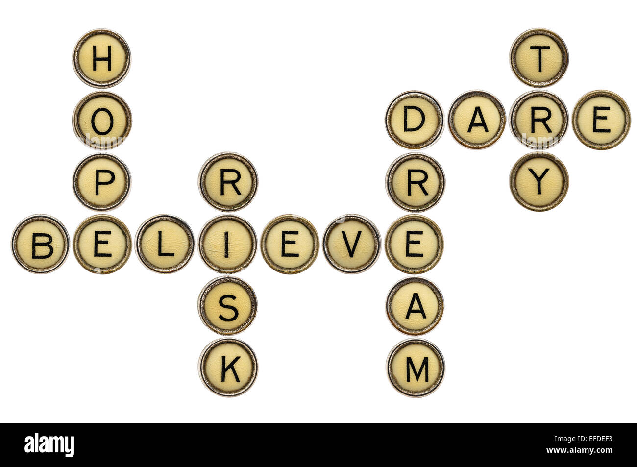 dream, hope, believe, risk, dare, try motivational crossword in old