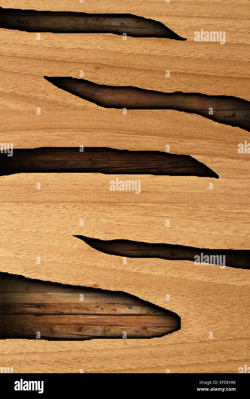 abstract combined wooden surfaces with cracks and shadow Stock Photo