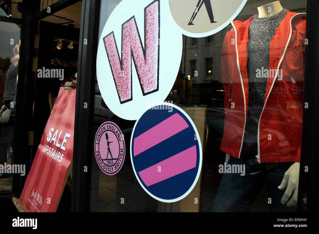 A Jack Wills shop window, Stratford-upon-Avon, UK Stock Photo