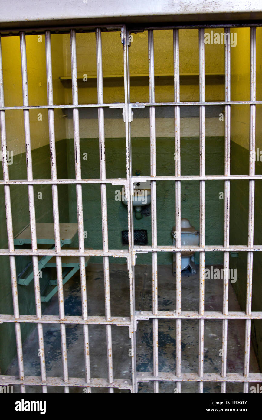 Cell at Alcatraz prison, San Francisco Stock Photo