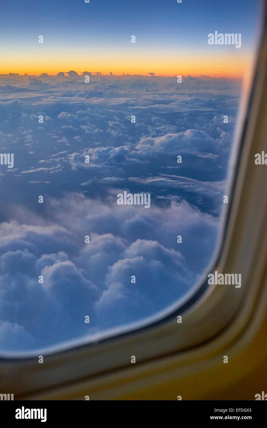View from airplane window Stock Photo