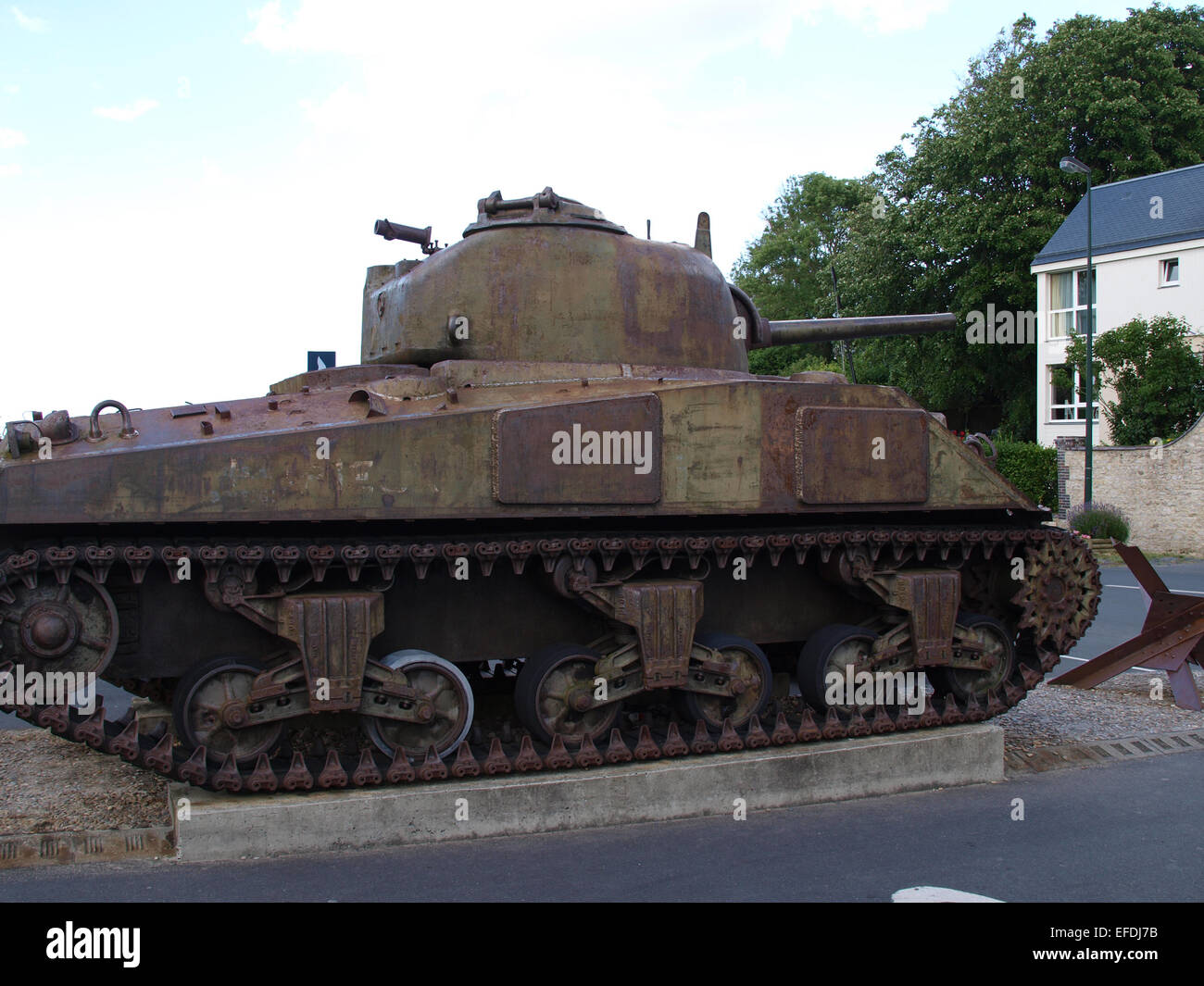 Tanks at Normandy Beaches Stock Photo