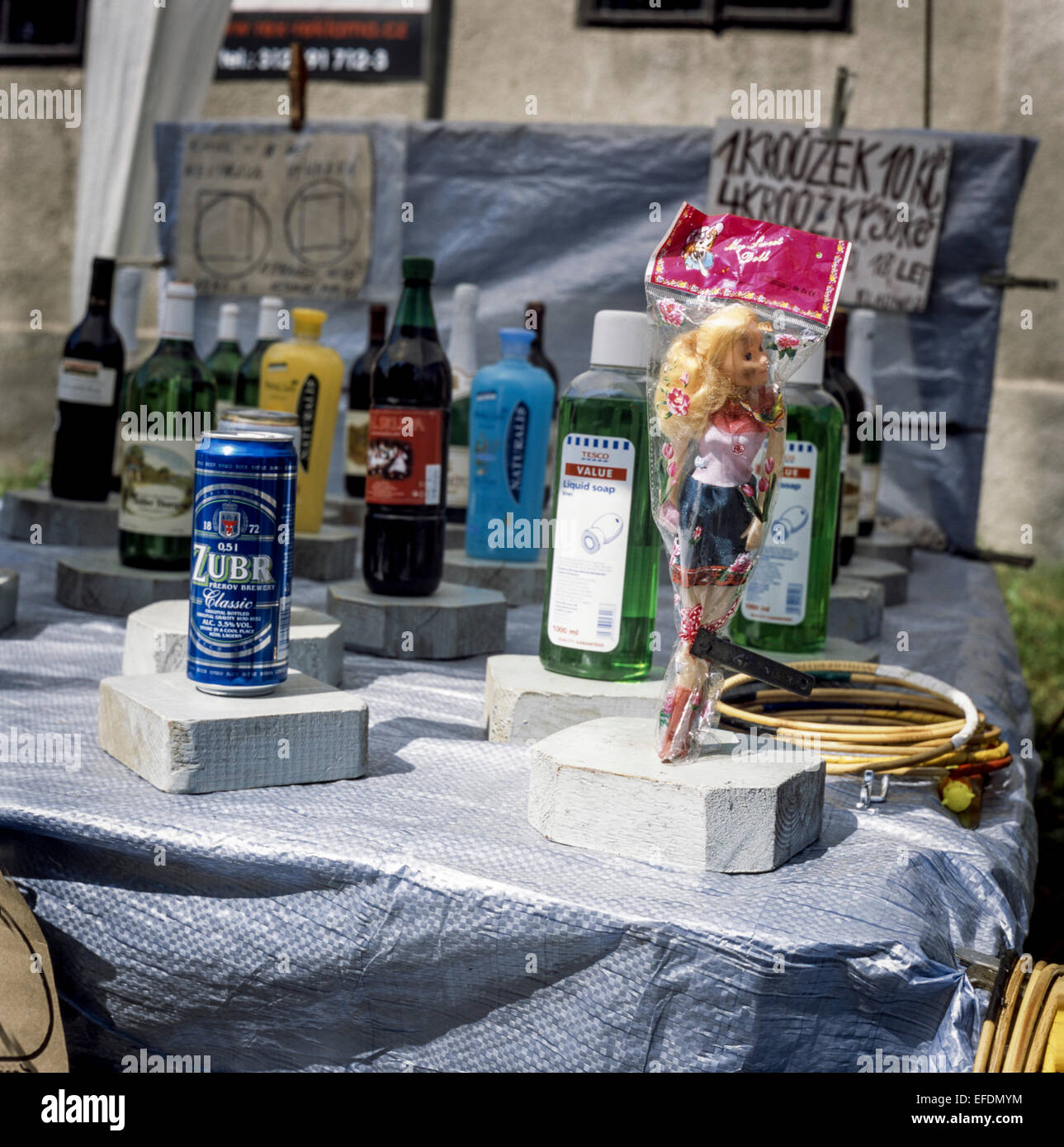 street selling different things, Czech Republic Stock Photo