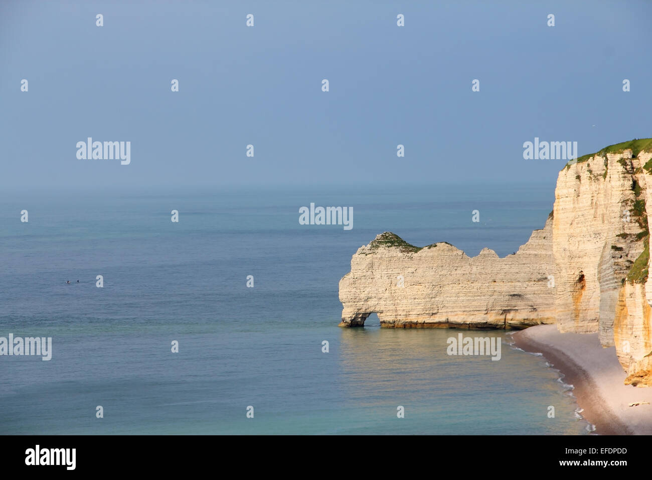 View on sea and cliffs in Etretat, Normandy, France Stock Photo - Alamy