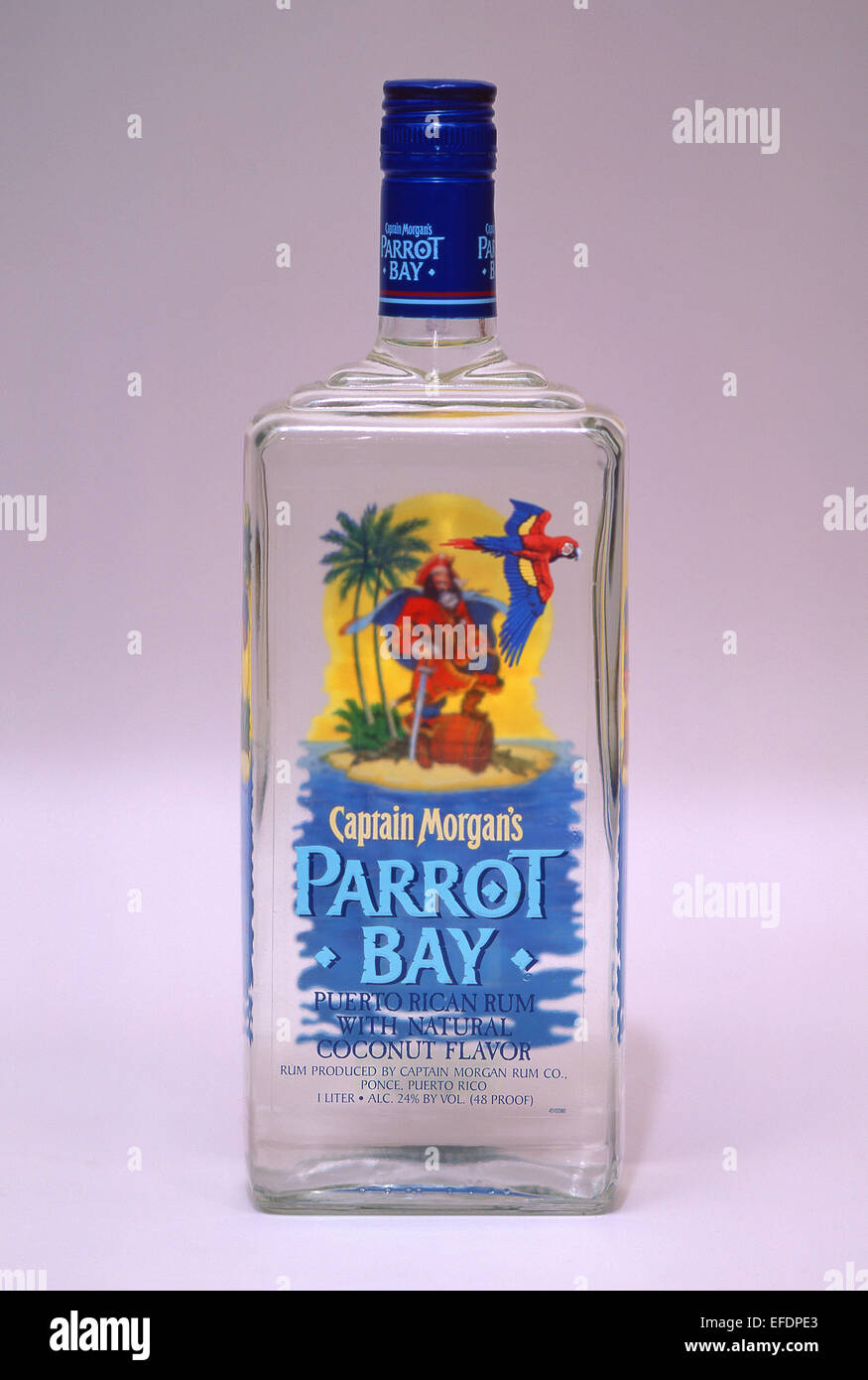 Bottle of Captain Morgan's Parrot Bay (Puerto Rico) rum, Puerto Rico,  Greater Antilles, Caribbean Stock Photo - Alamy