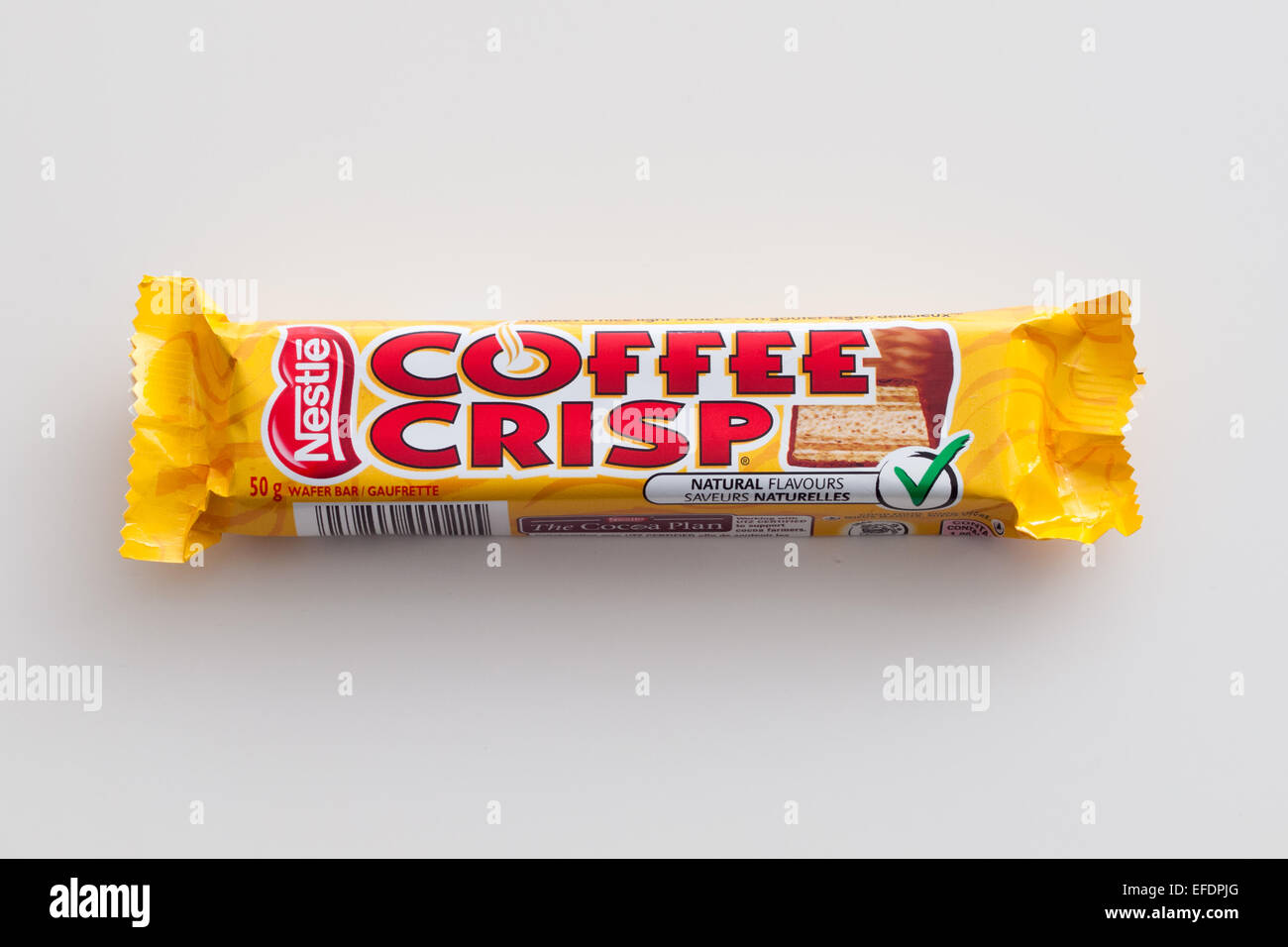 Coffee Crisp, a Canadian chocolate bar currently being produced by Nestlé Canada. Stock Photo
