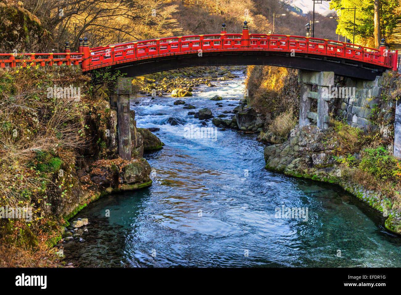 Nikko sacred Shinkyo Bridge, Japan. Stock Photo