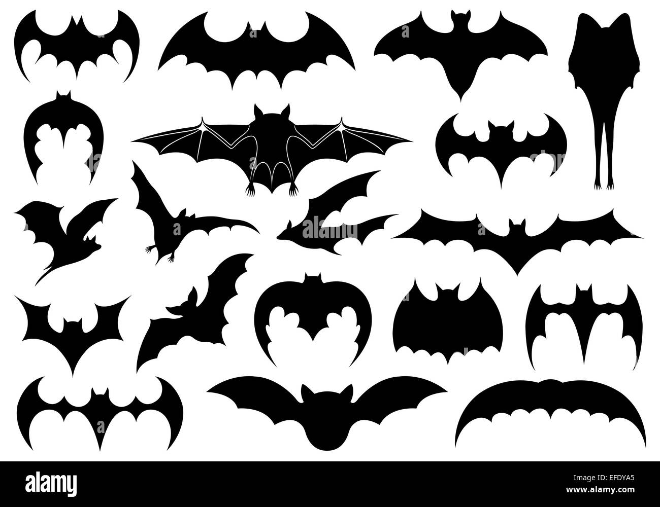 Illustration of different bats Stock Photo