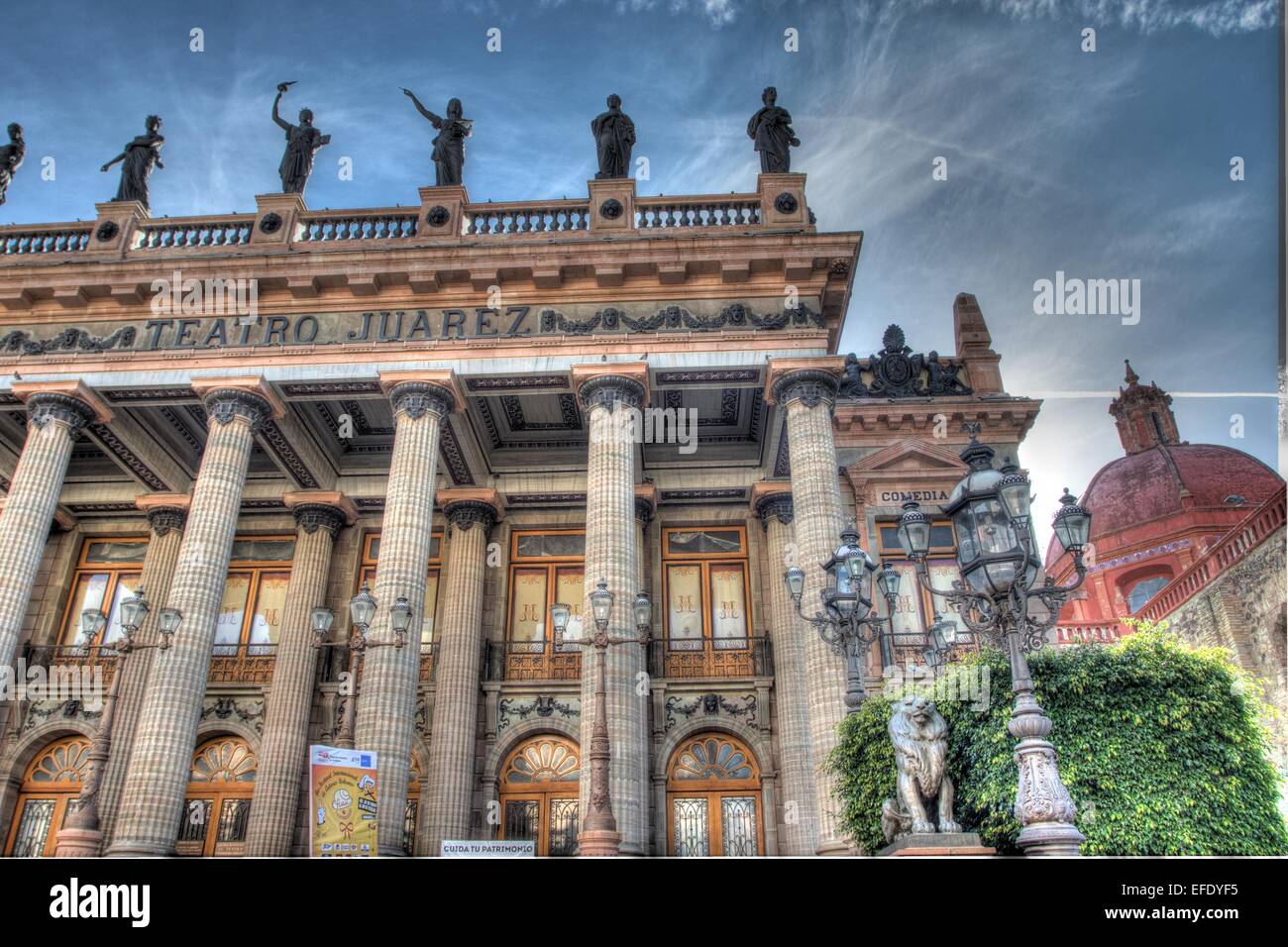 Teatro Juarez, Theater in Guanajuato City Mexico HDR shot Stock Photo
