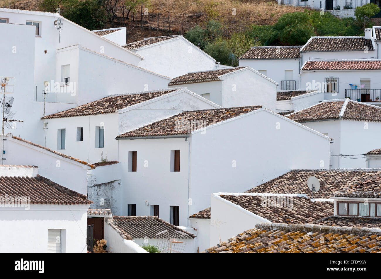 Traditional White houses in Zahara de la Sierra, Spain. This village is ...