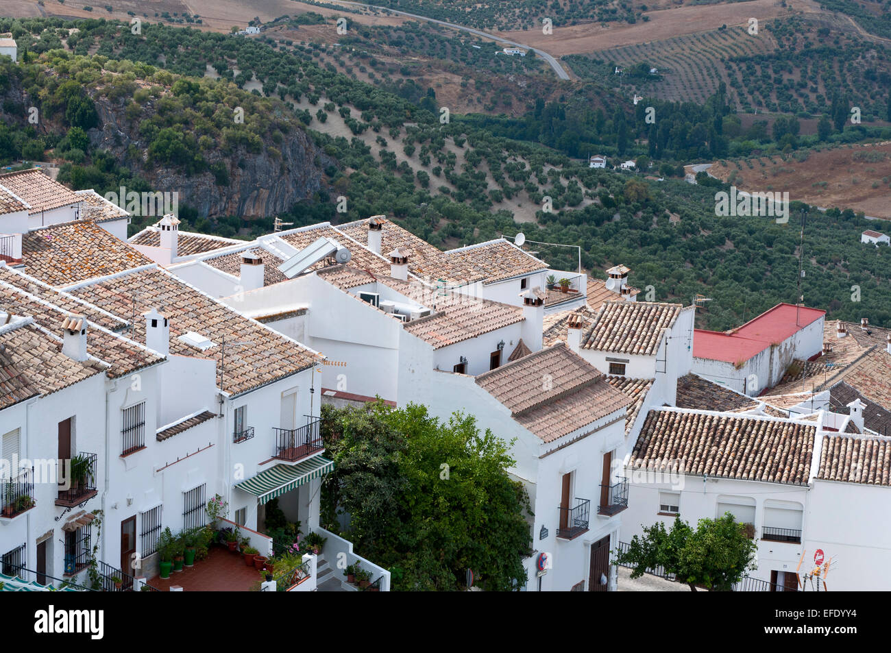 Traditional White houses in Zahara de la Sierra, Spain. This village is ...