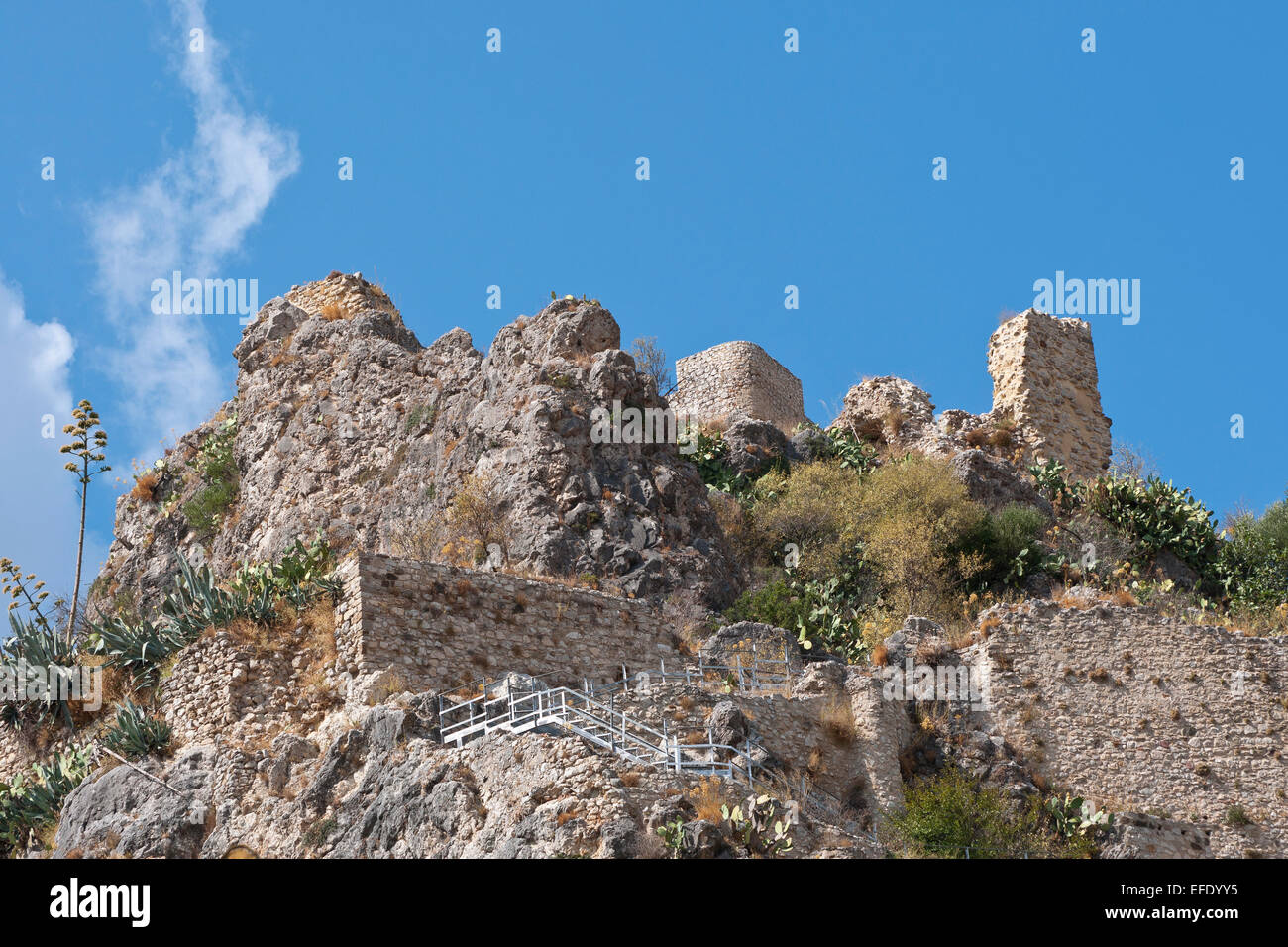 Castle of Zahara de la Sierra, Spain. This village is part of the pueblos blancos -white towns- in southern Spain Stock Photo