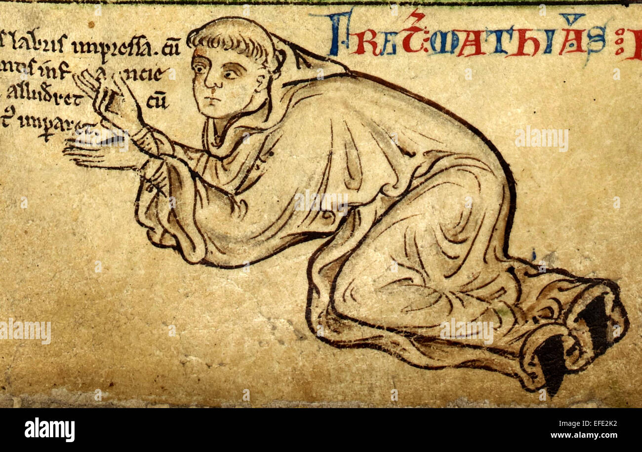 Matthew Paris, Benedictine monk, English chronicler, artist in illuminated manuscripts and cartographer Stock Photo