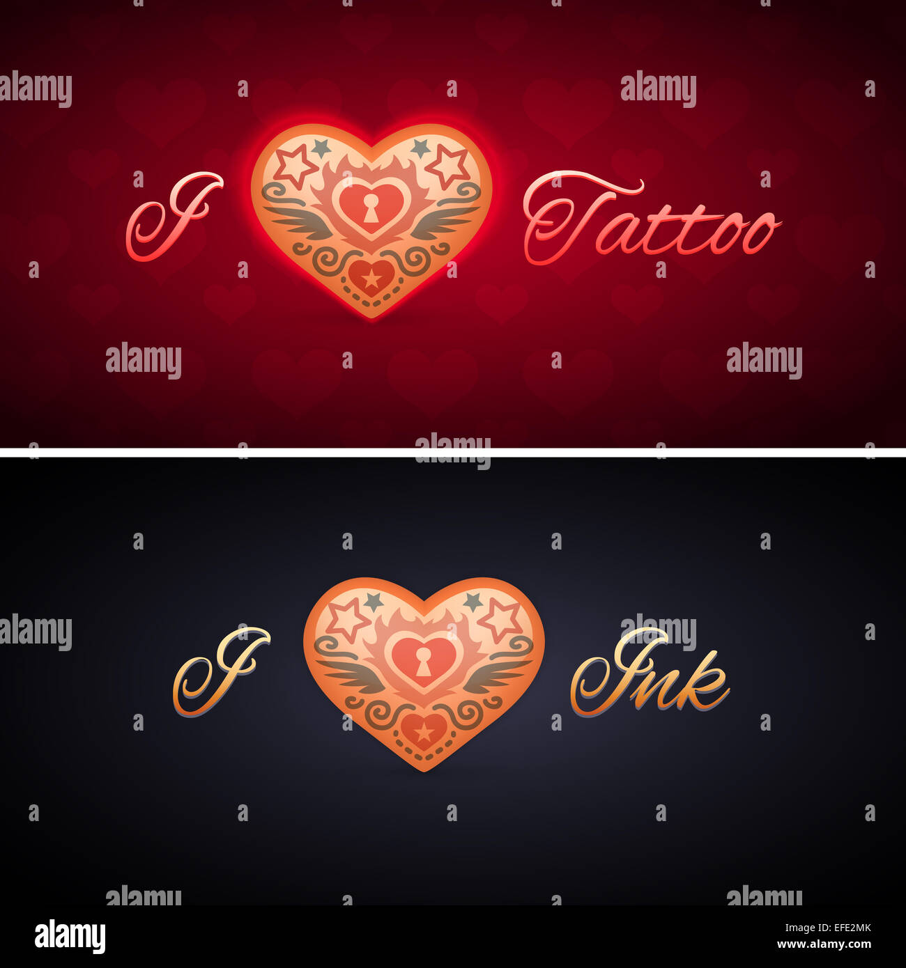 I Love Ink Simple I Love Ink Card. Clipping paths included in additional jpg ...