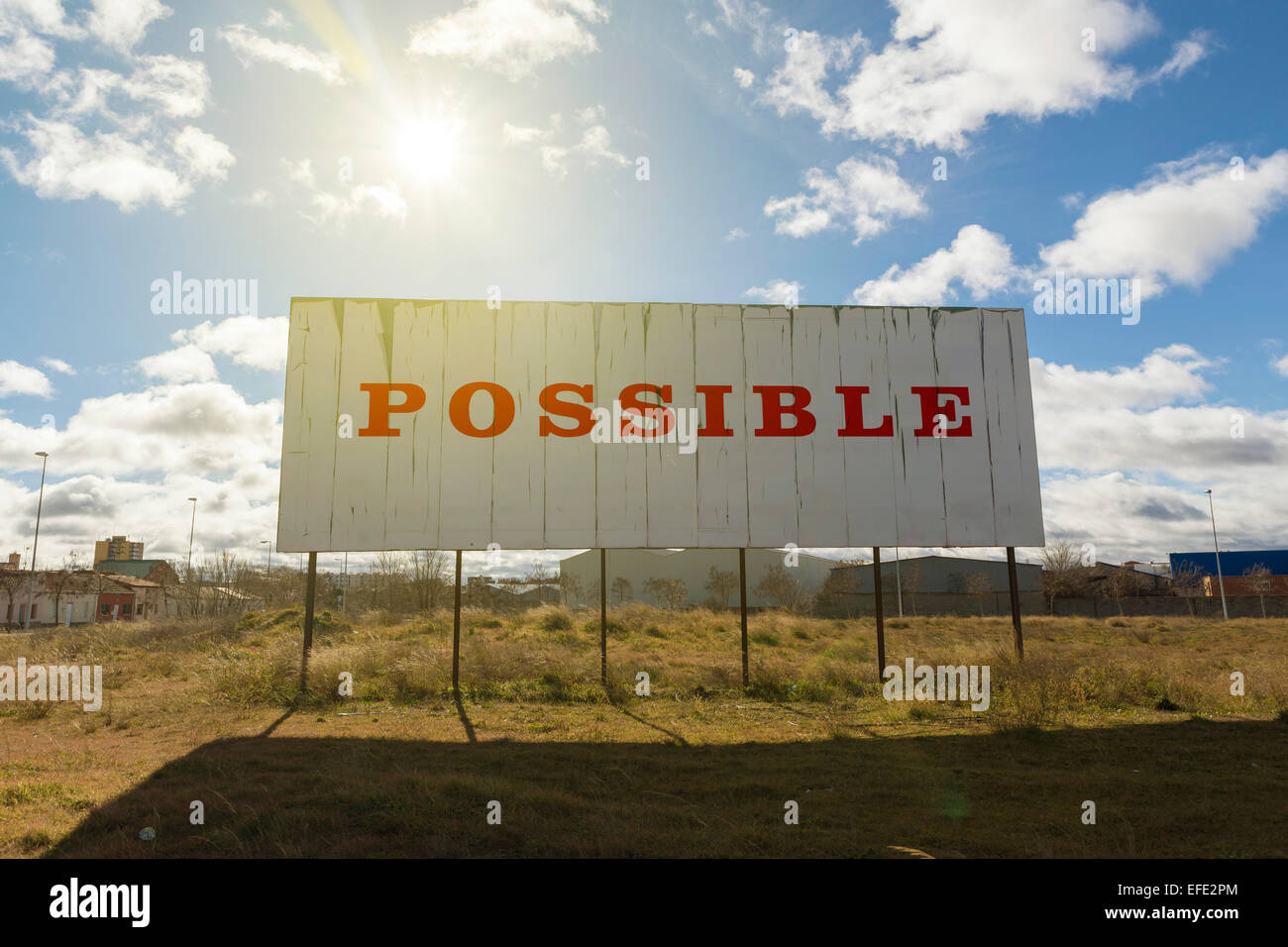 billboard with text possible in a degraded site Stock Photo
