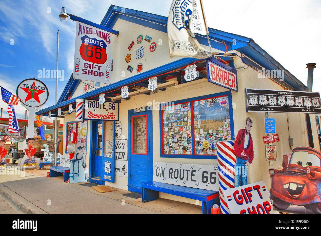 Gift Shop on Route 66 in Seligman Arizona USA Stock Photo