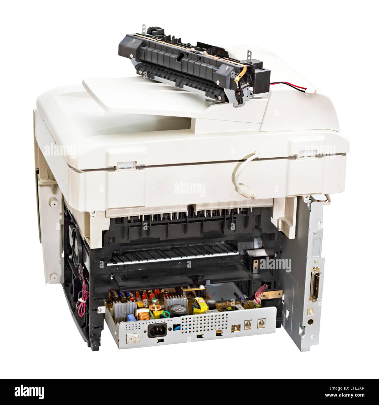 broken laser printer isolated on white background Stock Photo Alamy
