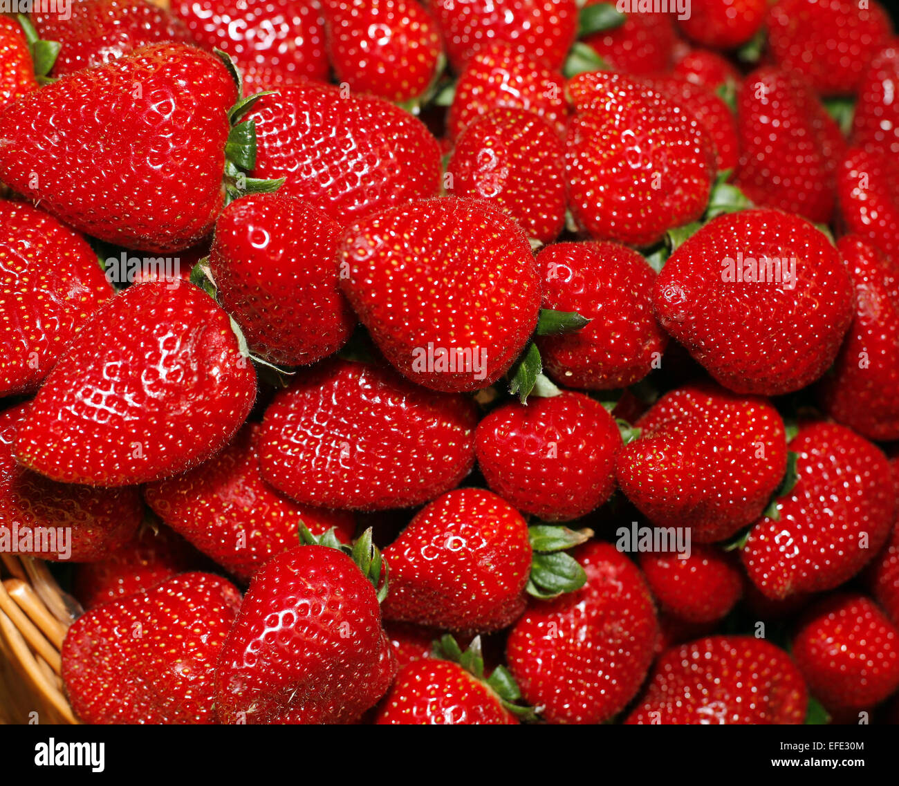 Red ripe strawberries close-up on market Stock Photo - Alamy