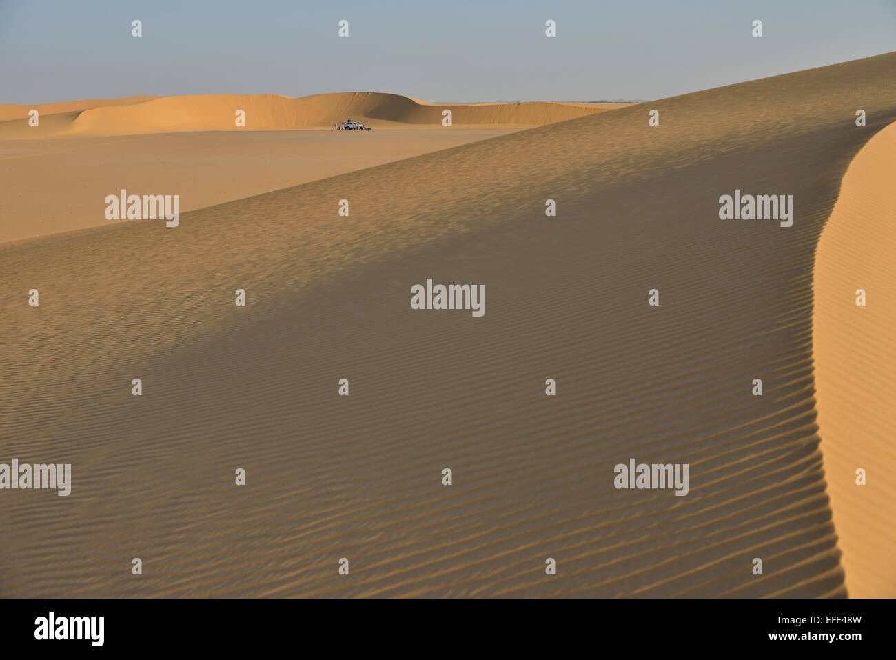 Dunes in the Nubian Desert in Dongola, Northern State, Nubia, Sudan Stock Photo