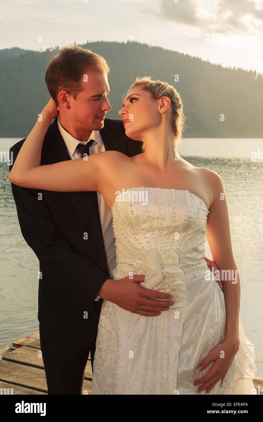 Tender feelings newlyweds hi-res stock photography and images - Alamy