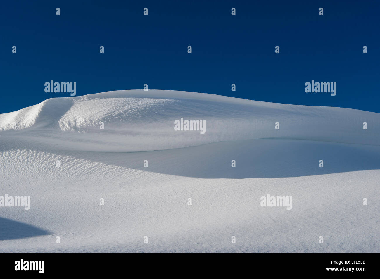 Snow drift patterns after a snowstorm in the Yorkshire, Dales, UK. Stock Photo