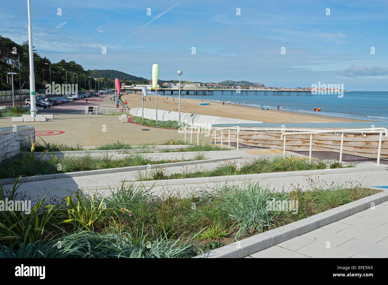Rhos on sea, Colwyn Bay, seafront, beach, North Wales, uk Stock Photo