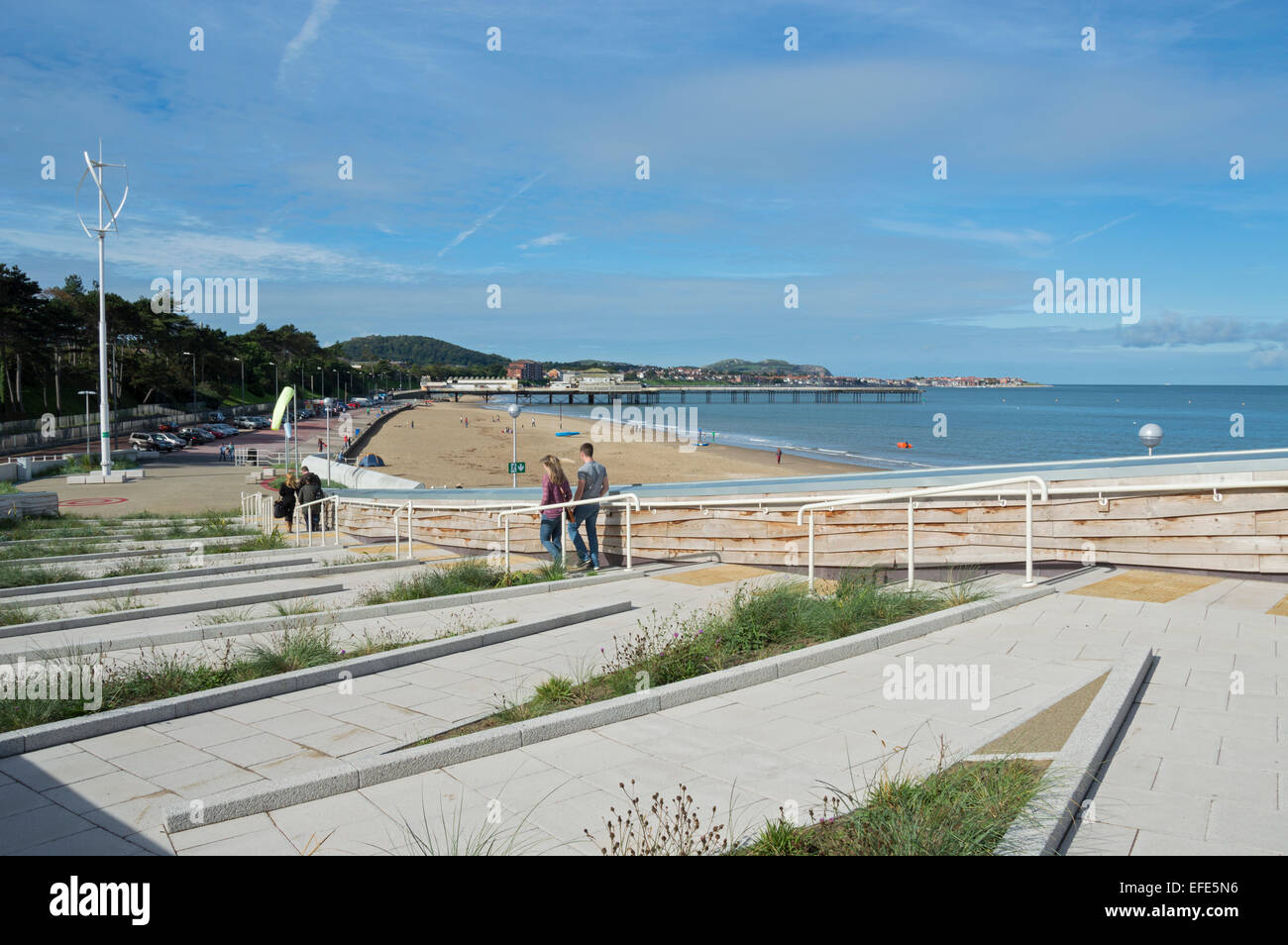 Rhos on sea, Colwyn Bay, seafront, beach, North Wales, uk Stock Photo