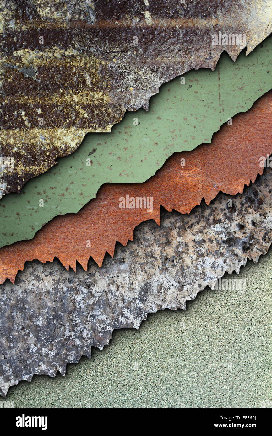 abstract rusty textures combined in layers with shadow Stock Photo - Alamy