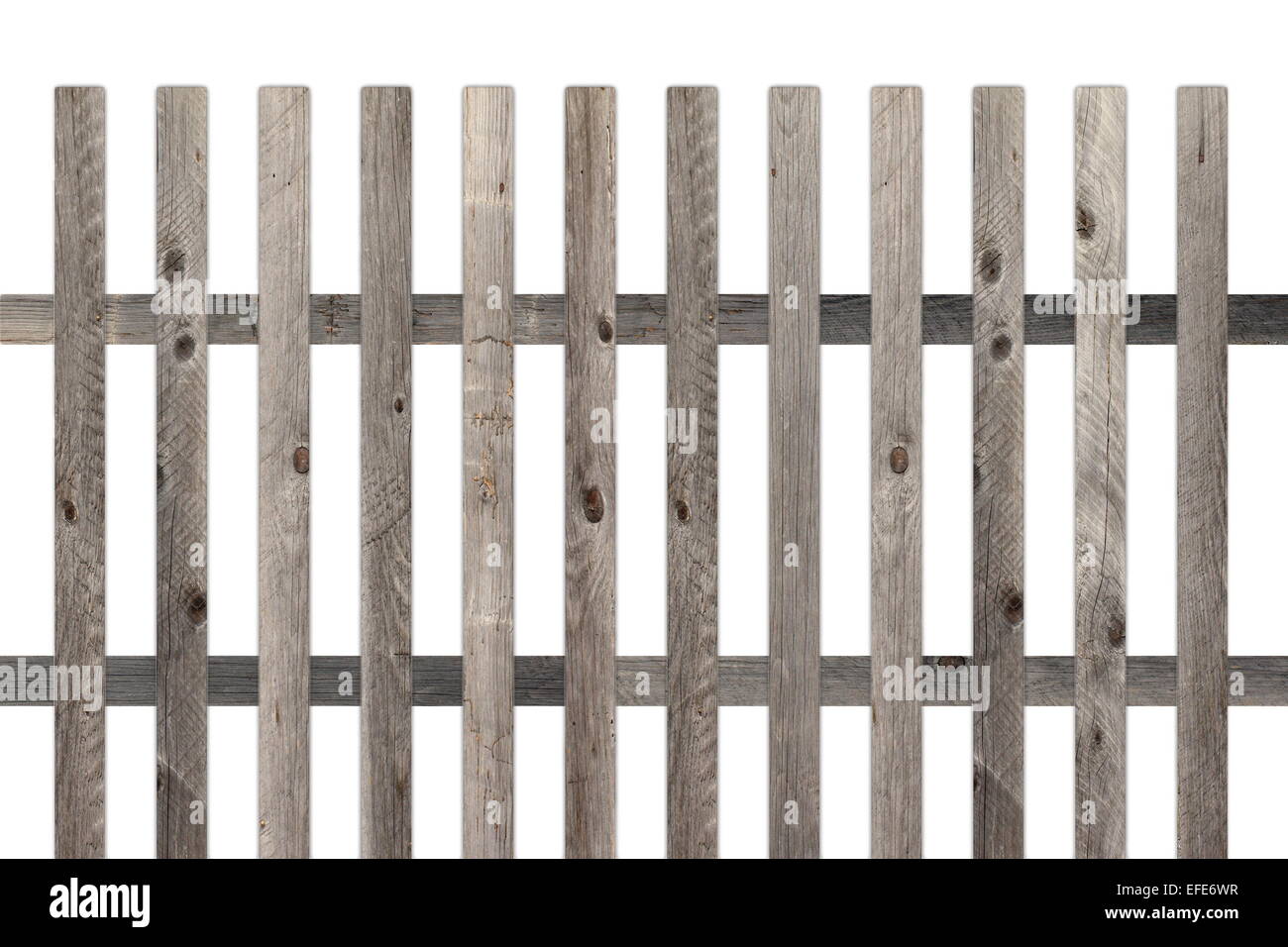 old garden fence model isolated over white background Stock Photo - Alamy