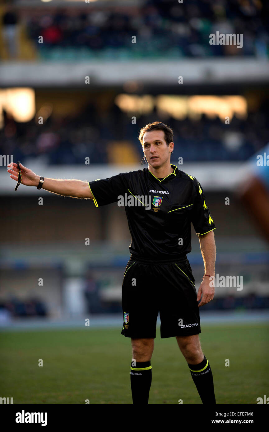 Verona, Italy. 1st Feb, 2015. Luca Banti (Referee) Football/Soccer