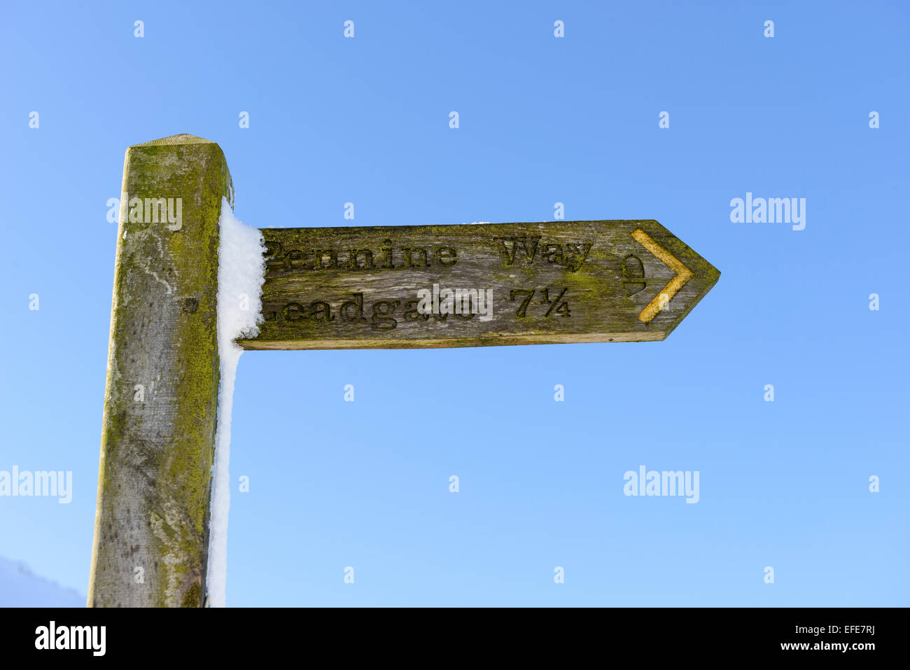 Pennine Way signpost Stock Photo