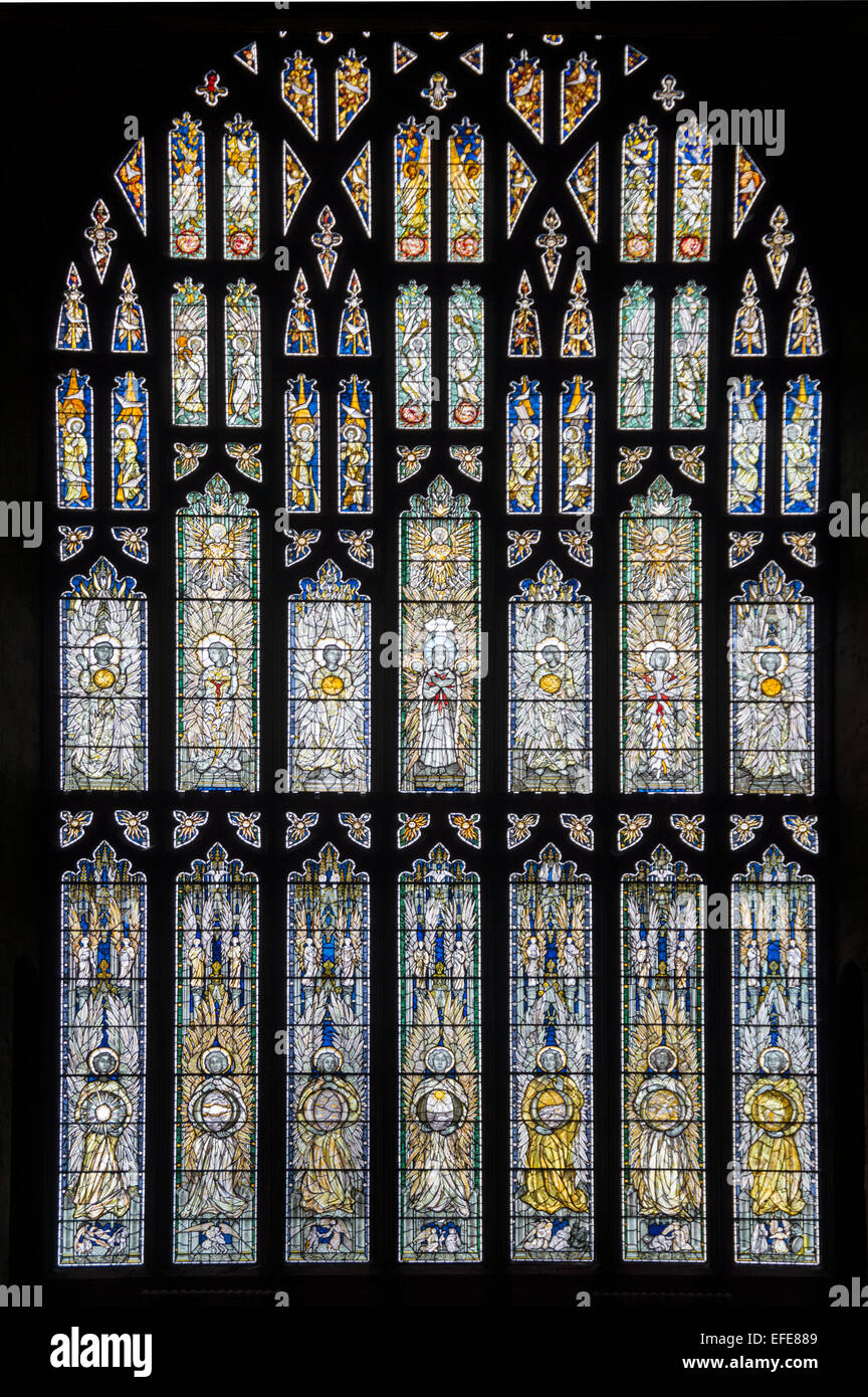 Southwell, Minster, Stained, Glass, Nottinghamshire, England, UK Stock