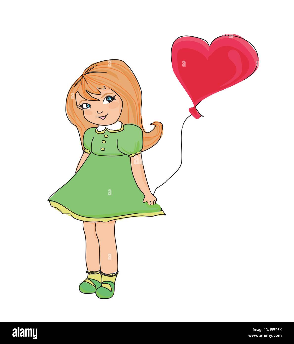 little girl with balloon Stock Vector Image & Art - Alamy