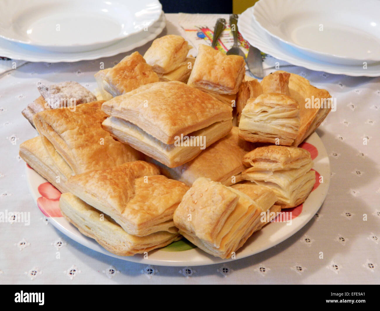 Homemade pate type zu zu which are served on the table as an appetizer. Stock Photo