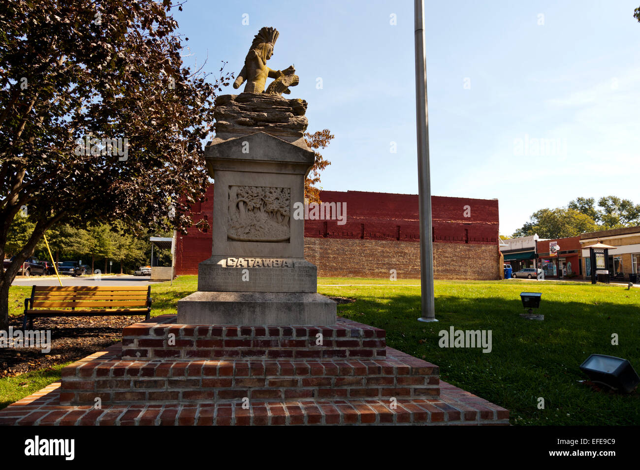 Monument dedicated to the Catawba Tribe Confederate Park Fort Mill South Carolina USA Stock