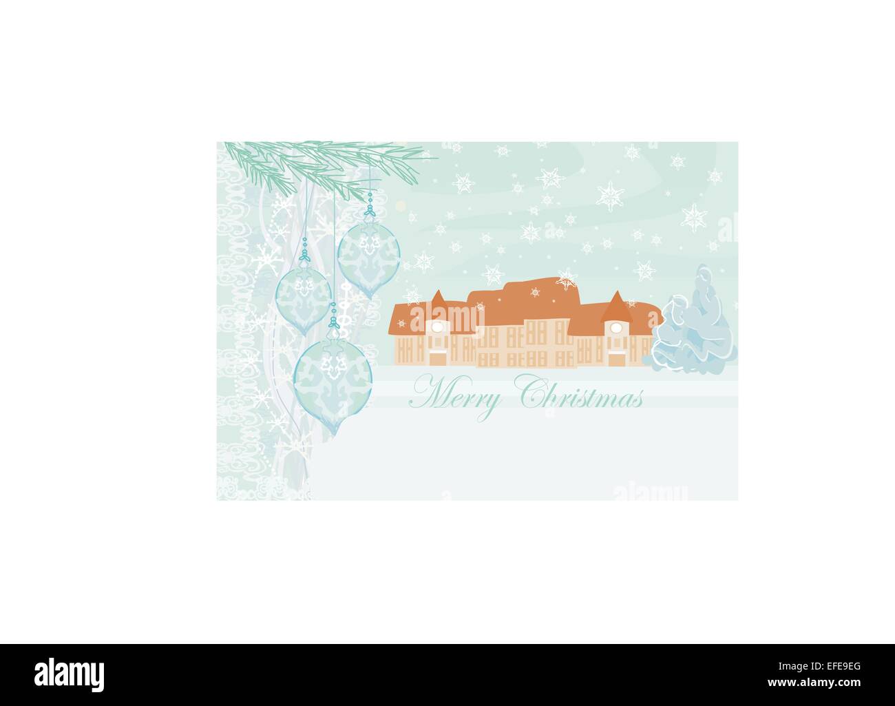 Christmas in the village card Stock Vector Image & Art - Alamy
