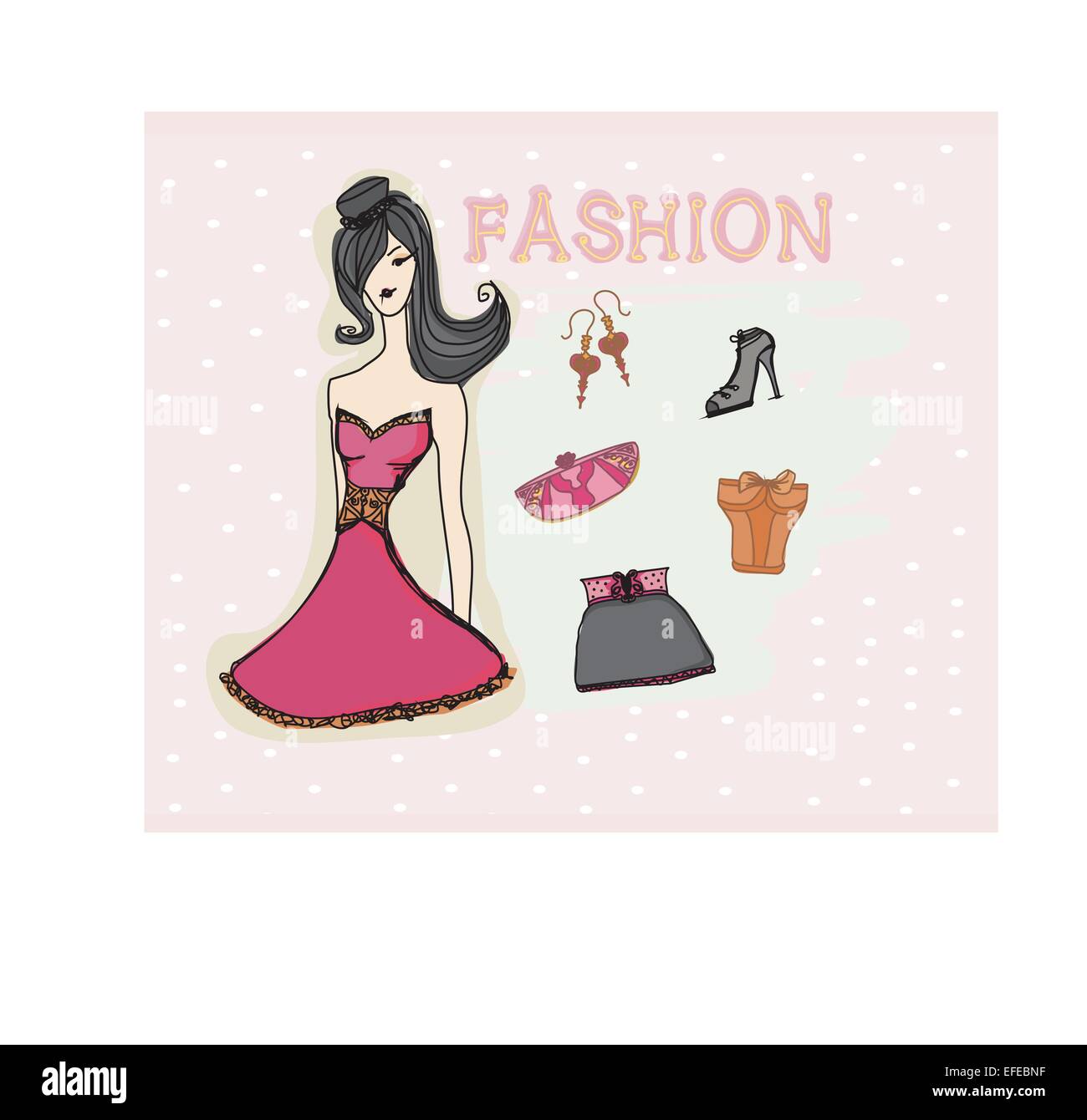 fashion girl Vector Set Stock Vector Image & Art - Alamy