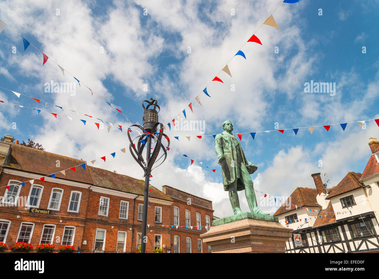 Statue of Lord Palmerston in the Market Place Stock Photo