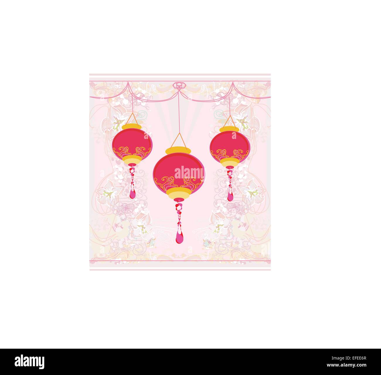 Chinese New Year with lanterns card Stock Vector Image & Art - Alamy