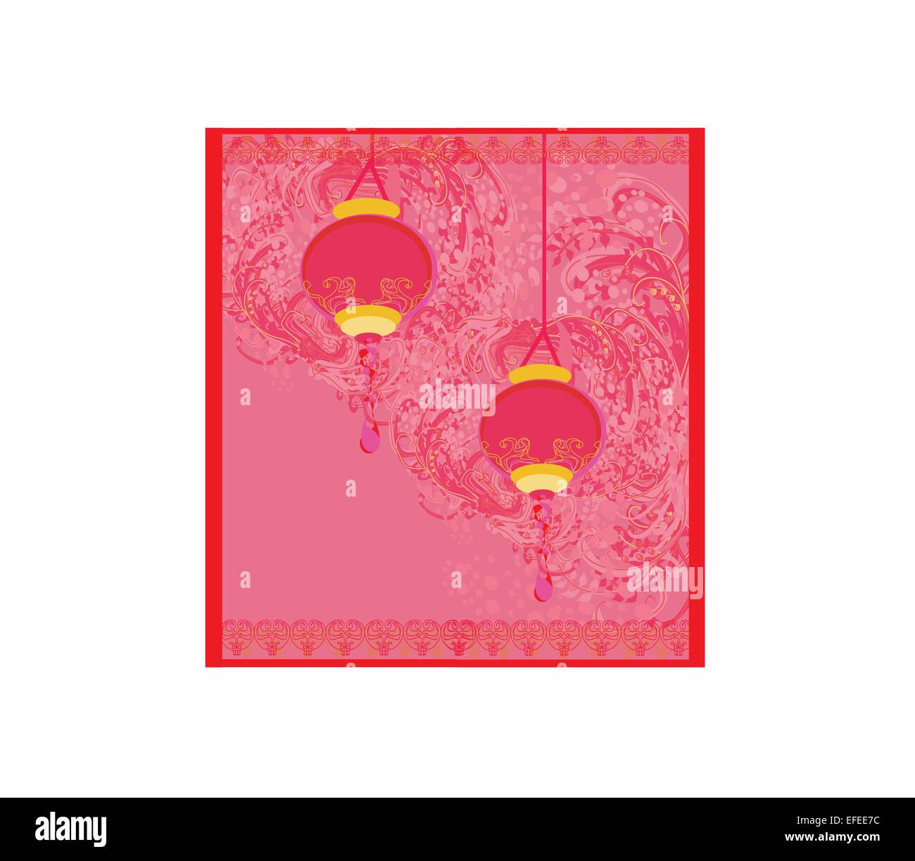 Chinese New Year with lanterns card Stock Vector Image & Art - Alamy