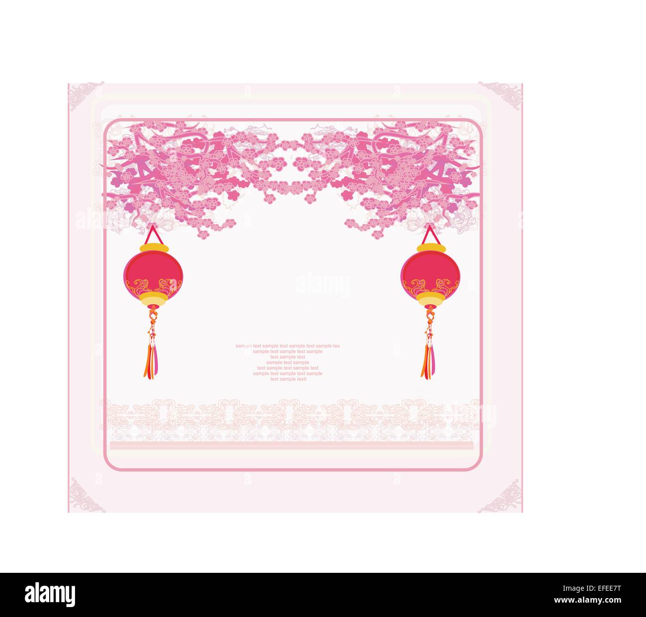Chinese New Year with lanterns card Stock Vector Image & Art - Alamy