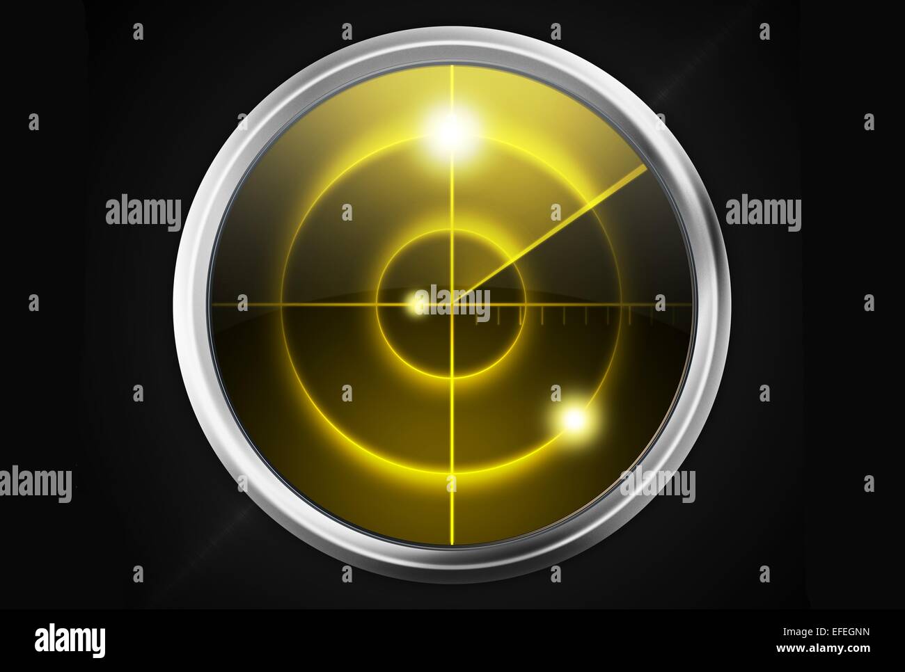 Yellow Radar Abstract Illustration Isolated on Black Stock Photo Alamy