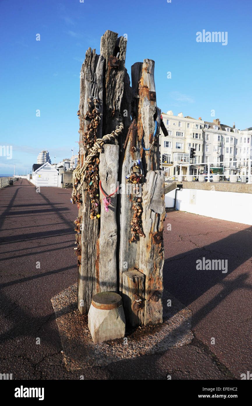 Hastings East Sussex UK My Heart Belongs to Hastings sculpture on the